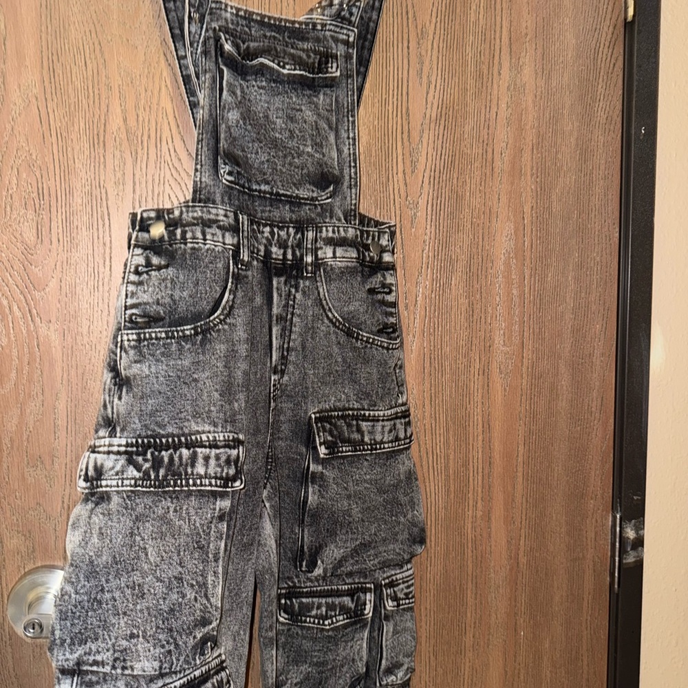 Black Denim Overalls
